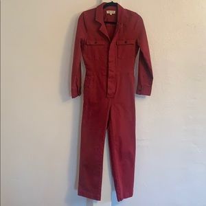 Madewell burgundy coverall